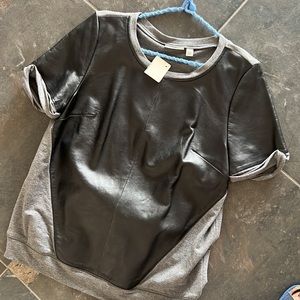 Halogen genuine leather T-shirt